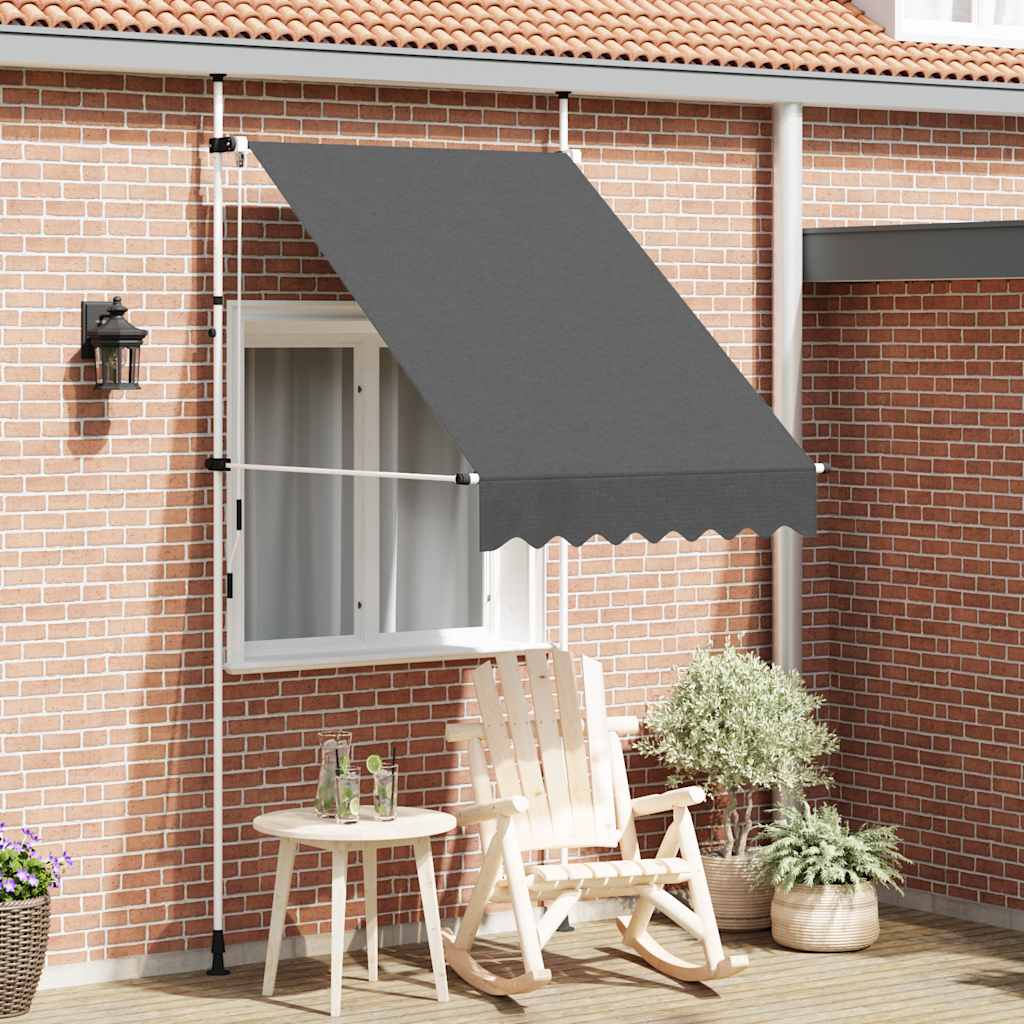 143687 vidaXL Manual Retractable Awning 150 cm Anthracite 1