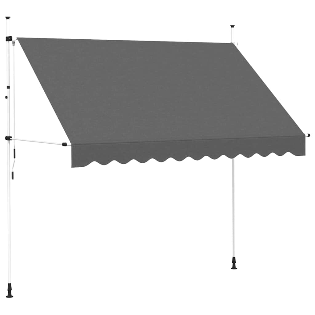 Manual Retractable Awning White frame Width 300 cm Anthracite