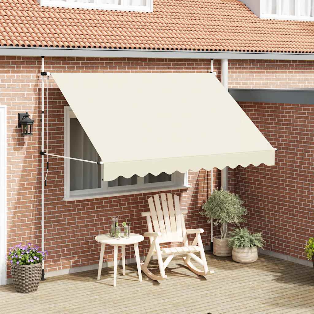 vidaXL Manual Retractable Awning White Frame Width 300 cm