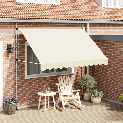 vidaXL Manual Retractable Awning White Frame Width 300 cm