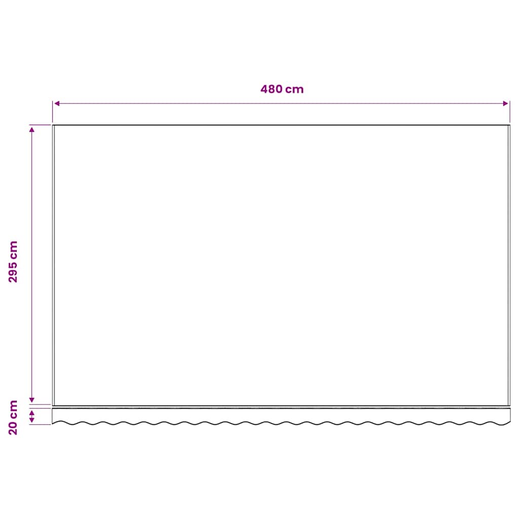 vidaXL Awning Replacement Fabric Blue and White 500x300 cm Polyester 5