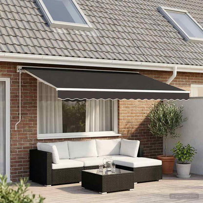vidaXL Awning Replacement Fabric Grey 400x300 cm Polyester 1