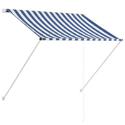 vidaXL Awning | Blue and White | 100% polyester fabric with PA coating, Steel 2