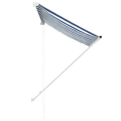 vidaXL Awning | Blue and White | 100% polyester fabric with PA coating, Steel 3