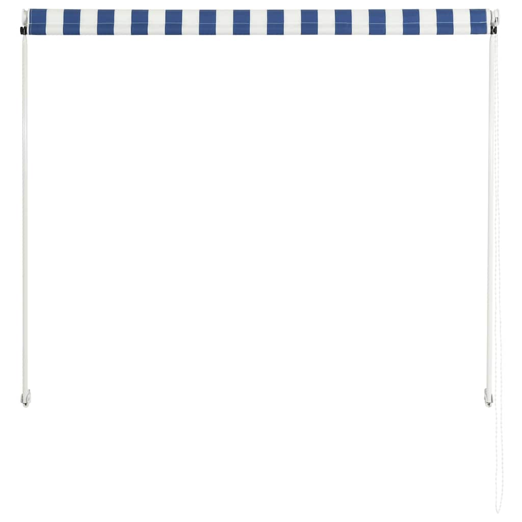 vidaXL Awning | Blue and White | 100% polyester fabric with PA coating, Steel 5