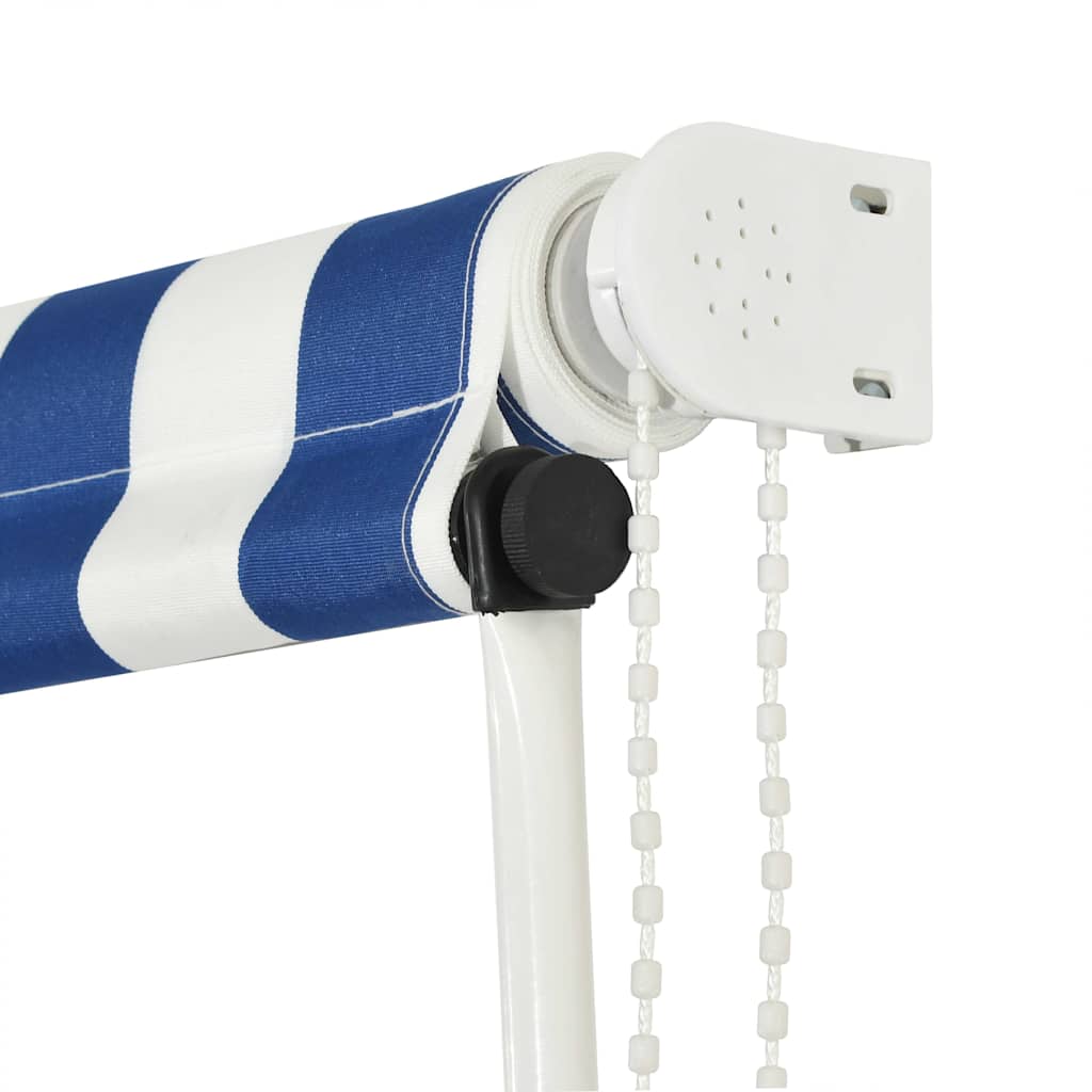 vidaXL Awning | Blue and White | 100% polyester fabric with PA coating, Steel 6