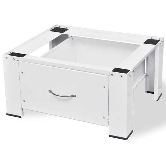 vidaXL Pedestal for Washing Machine White with Drawer 1