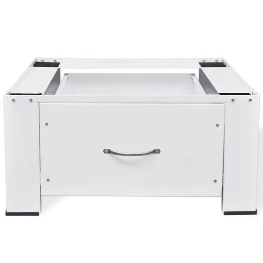 vidaXL Pedestal for Washing Machine White with Drawer 2