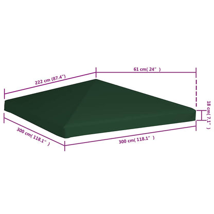 vidaXL Gazebo Top Cover 310 g/m² 3x3 m Green 6