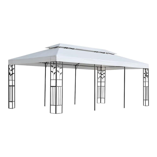 vidaXL Gazebo Fabric White 300 x 600 cm Polyester 1