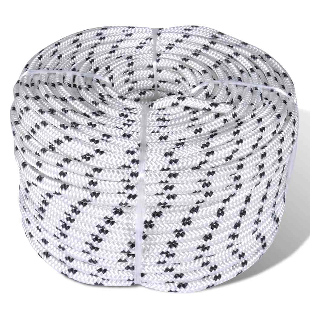 vidaXL Braided Boat Rope Polyester 12 mm 250 m White 1