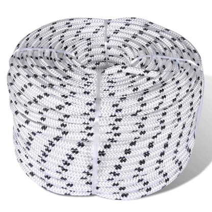 vidaXL Braided Boat Rope Polyester 12 mm 250 m White 1