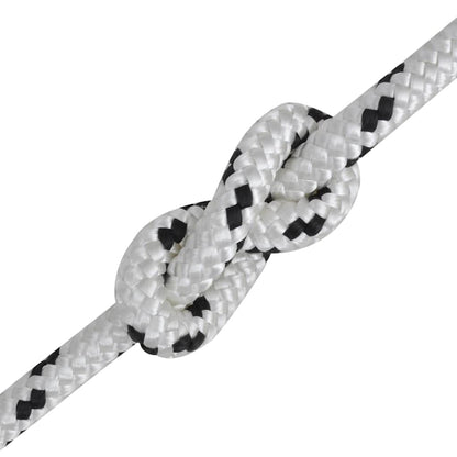 vidaXL Braided Boat Rope Polyester 12 mm 250 m White 2