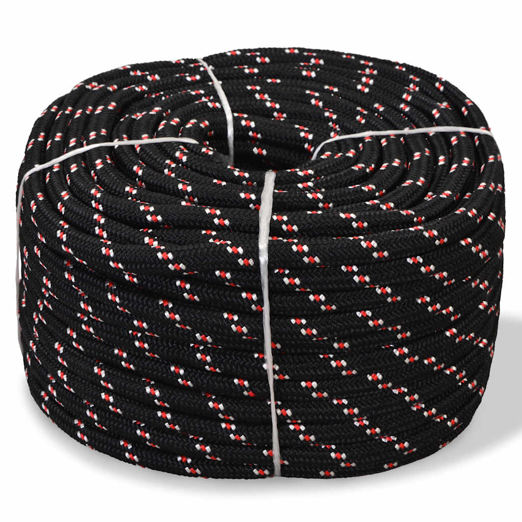 143815 vidaXL Marine Rope Polypropylene 18 mm 50 m Black 1