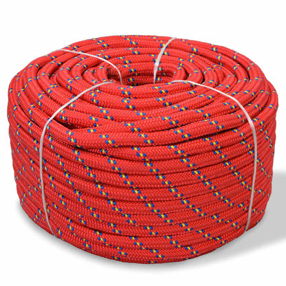 vidaXL Boat Rope Polypropylene Length 50 m Red