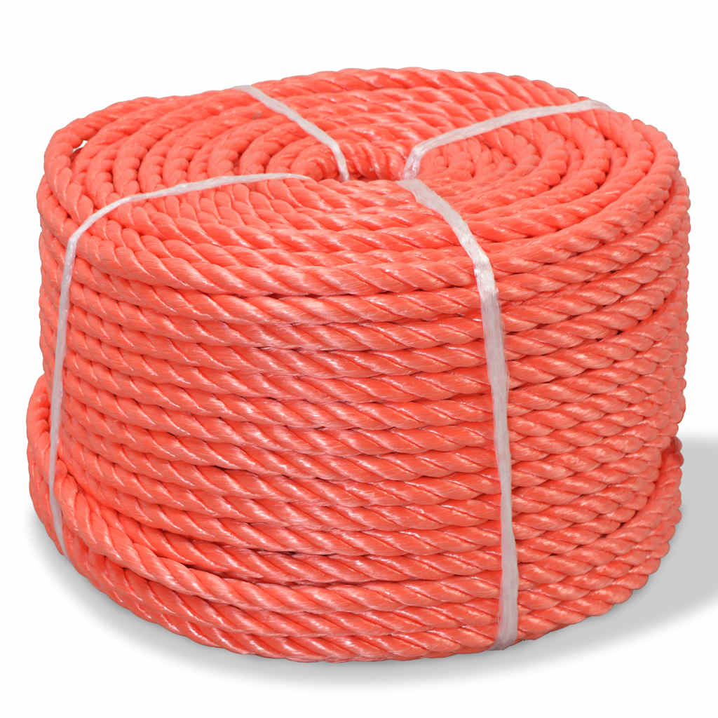 vidaXL Twisted Rope Polypropylene 12 mm 250 m Orange 1