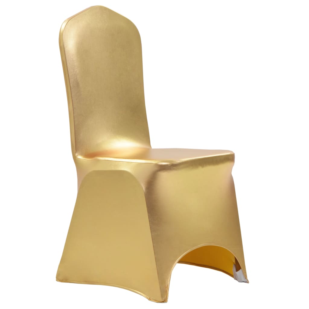 vidaXL Chair Cover | Set of 6 | Gold | 90% polyester and 10% elastane 1