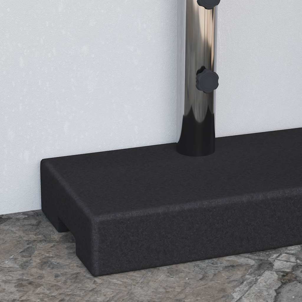 45067 vidaXL Parasol Base Granite 25 kg Rectangular Black 2