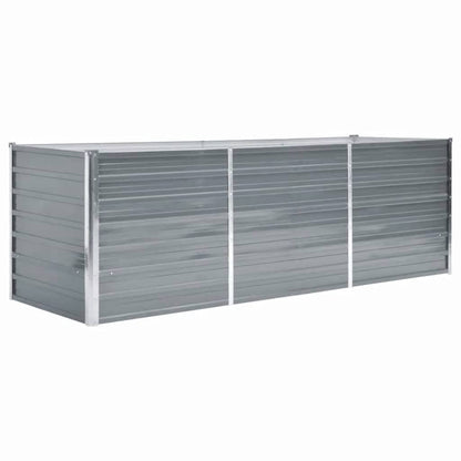 vidaXL Garden Raised Bed Galvanised Steel 240x80x77 cm Grey 2