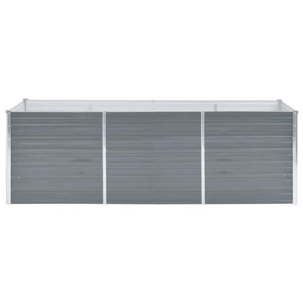 vidaXL Garden Raised Bed Galvanised Steel 240x80x77 cm Grey 3
