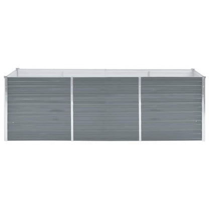 vidaXL Garden Raised Bed Galvanised Steel 240x80x77 cm Grey 3