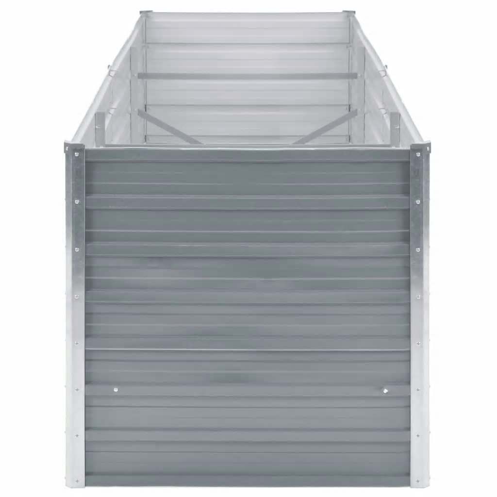 vidaXL Garden Raised Bed Galvanised Steel 240x80x77 cm Grey 4