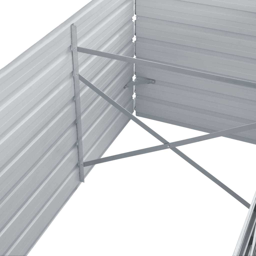 vidaXL Garden Raised Bed Galvanised Steel 240x80x77 cm Grey 5