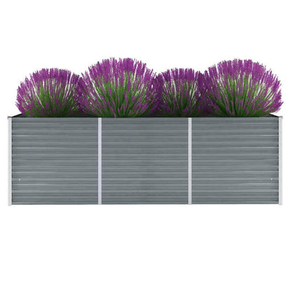 vidaXL Garden Raised Bed Galvanised Steel 240x80x77 cm Grey 1