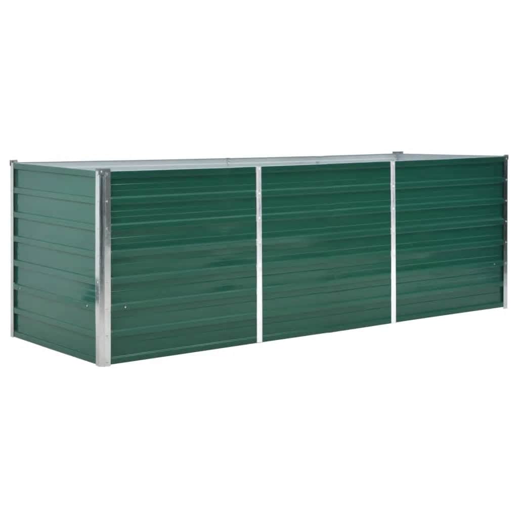 vidaXL Raised Bed | Green | Galvanised Steel | 240x80x77 cm | Raised Bed 2