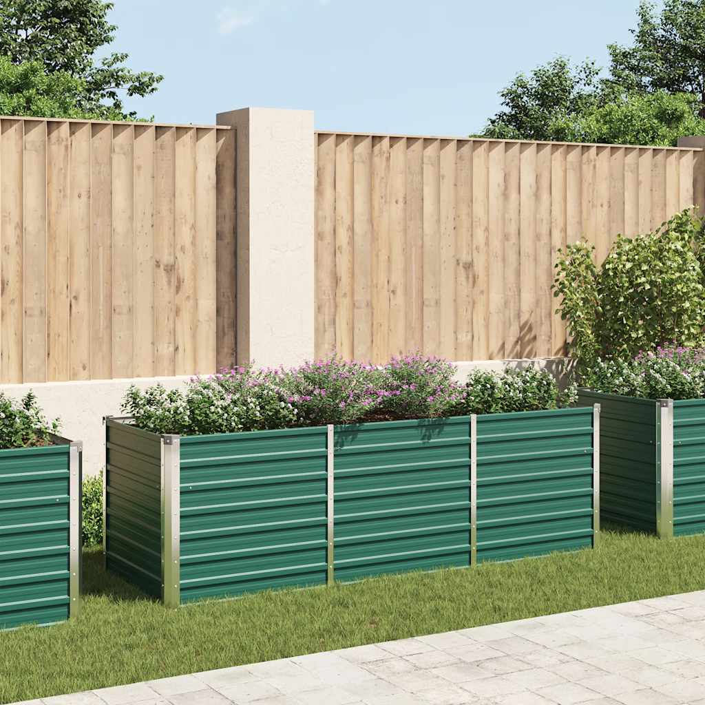 vidaXL Raised Bed | Green | Galvanised Steel | 240x80x77 cm | Raised Bed 1