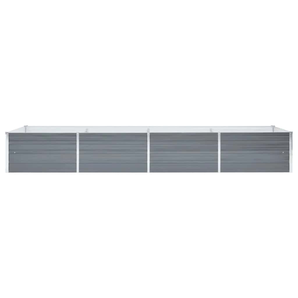 vidaXL Raised Bed | Grey | Galvanised steel | 320x80x45 cm | Strong and Durable 3