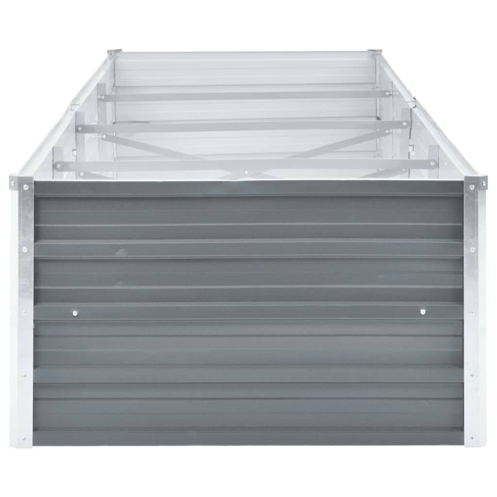 vidaXL Raised Bed | Grey | Galvanised steel | 320x80x45 cm | Strong and Durable 4