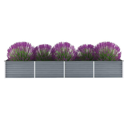 vidaXL Raised Bed | Grey | Galvanised steel | 320x80x45 cm | Strong and Durable 1