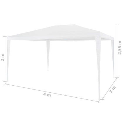 vidaXL Party Tent | White | Polyethylene roof and steel frame | 3x4 metres 6