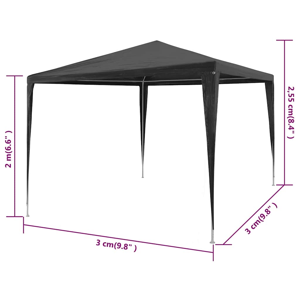 vidaXL Party Tent | Anthracite | Polyethylene roof, Steel frame | 3x3 m 6