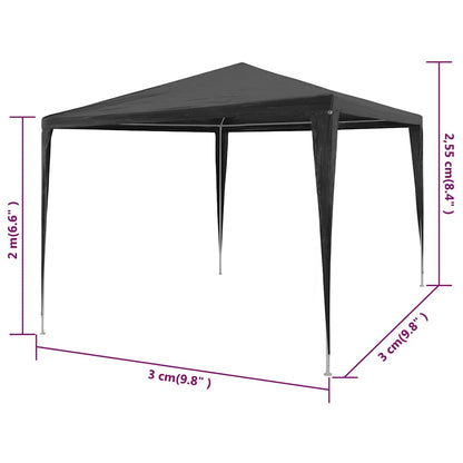 vidaXL Party Tent | Anthracite | Polyethylene roof, Steel frame | 3x3 m 6
