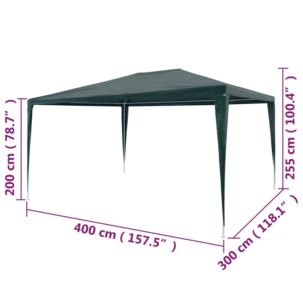 45092 vidaXL Party Tent 3x4 m PE Green 6