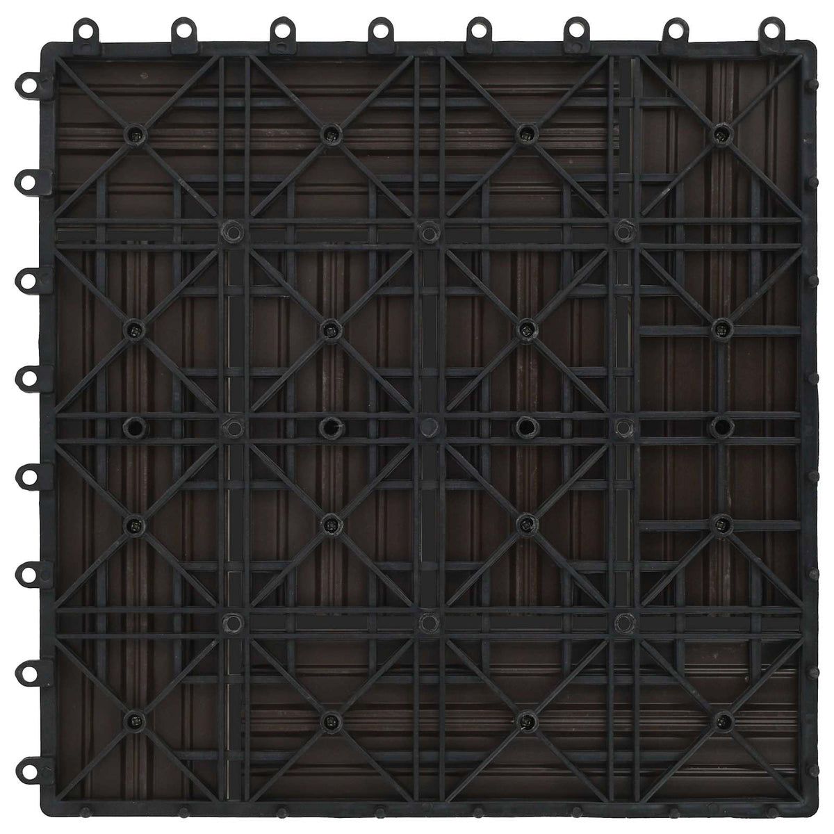 vidaXL Decking Tile 11 pcs Dark Brown 30 x 30 cm WPC 4