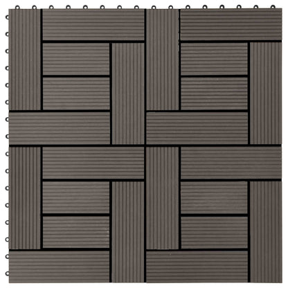 vidaXL Decking Tile 11 pcs Dark Brown 30 x 30 cm WPC 5