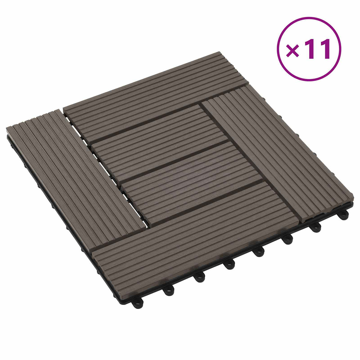 Decking Tile 30 x 30 cm WPC 11 Crosshatch