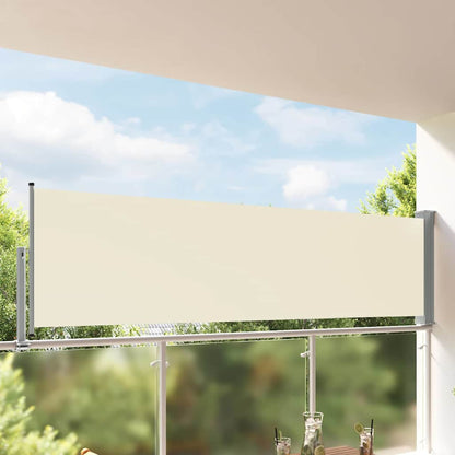 vidaXL Side Awning | Cream and Grey | Polyester and Powder-Coated Iron 1