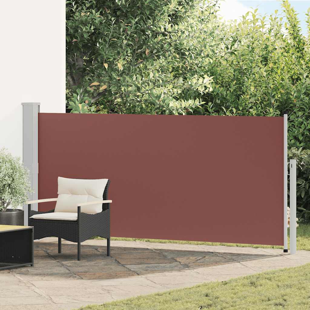 vidaXL Retractable Side Awning 140 x 300 cm Brown 1