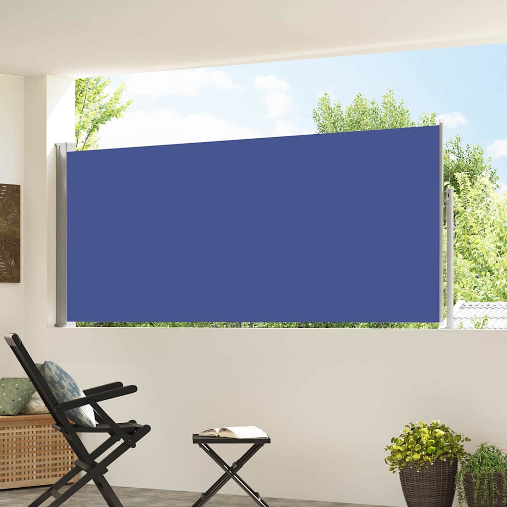 vidaXL Retractable Side Awning 117x314 cm Blue 3