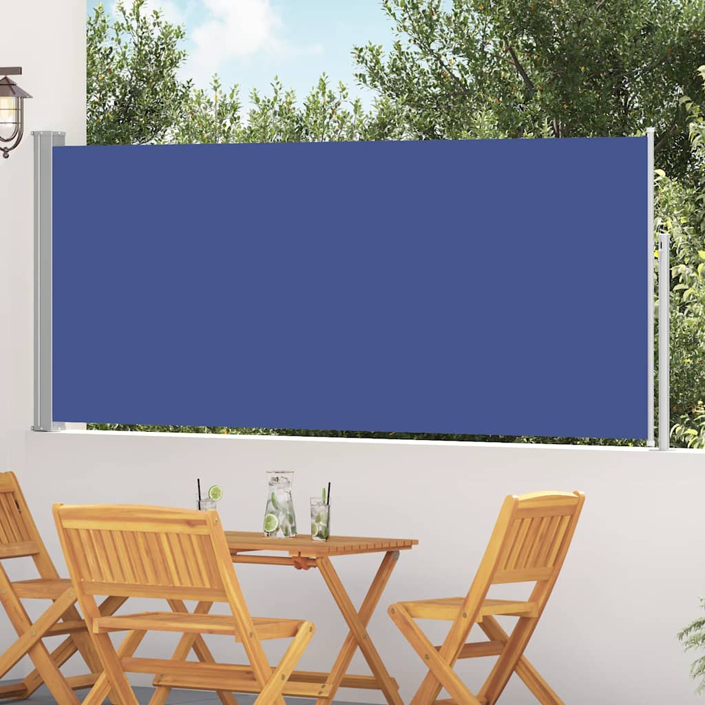 vidaXL Retractable Side Awning 117x314 cm Blue 1
