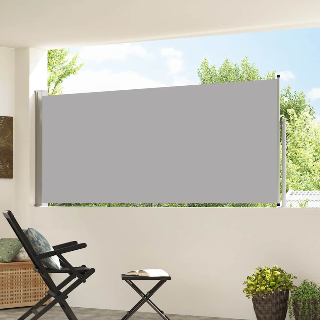 vidaXL Retractable Side Awning 117x314 cm Grey 3