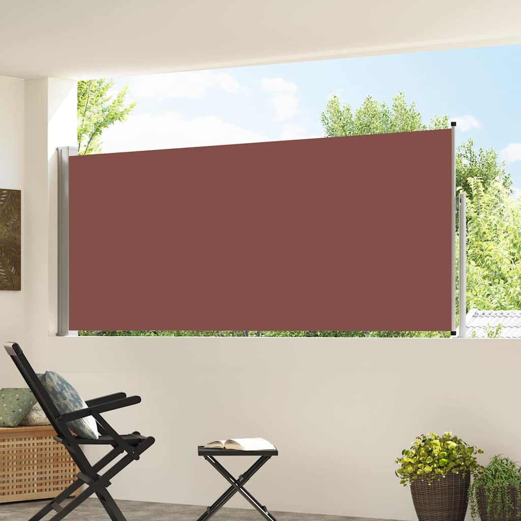 vidaXL Retractable Side Awning 117x314 cm Brown 3