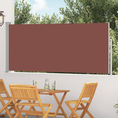 vidaXL Retractable Side Awning 117x314 cm Brown 1