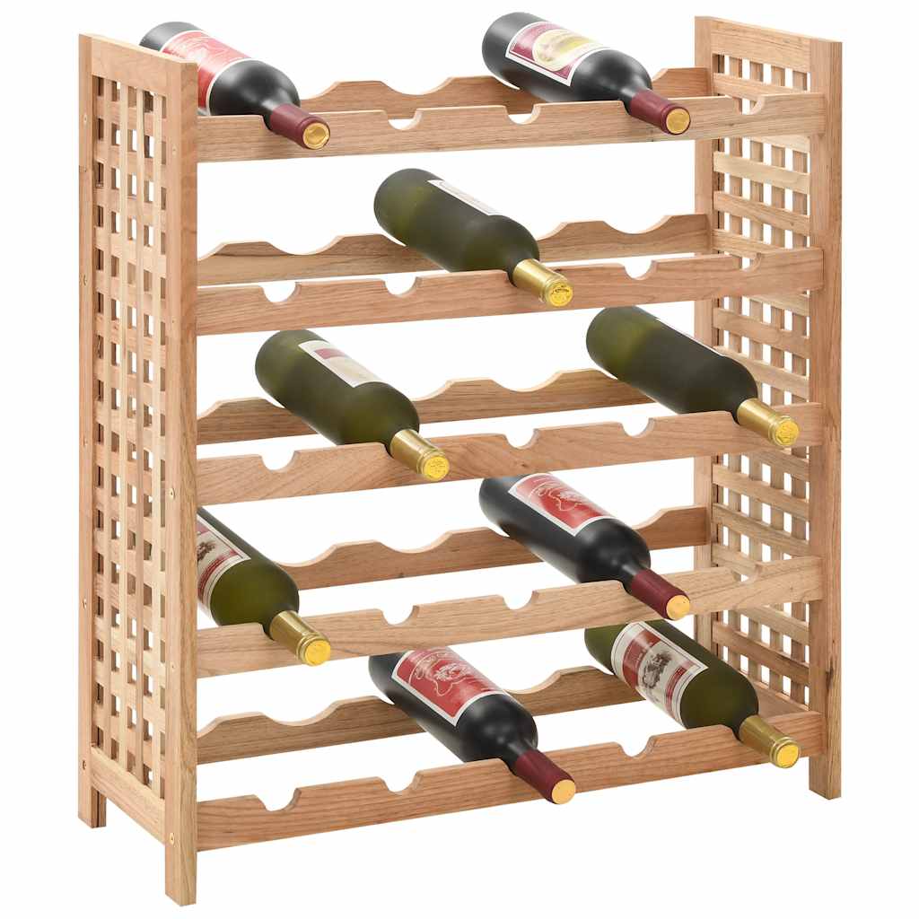 vidaXL Wine Rack for 25 Bottles Solid Walnut Wood 63x25x73 cm 2