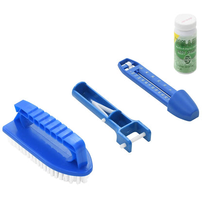 vidaXL Pool Maintenance Kit | White, Blue | ABS, Aluminium | Standard 3