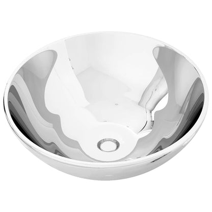 143483 vidaXL Wash Basin 32,5x14 cm Ceramic Silver 2